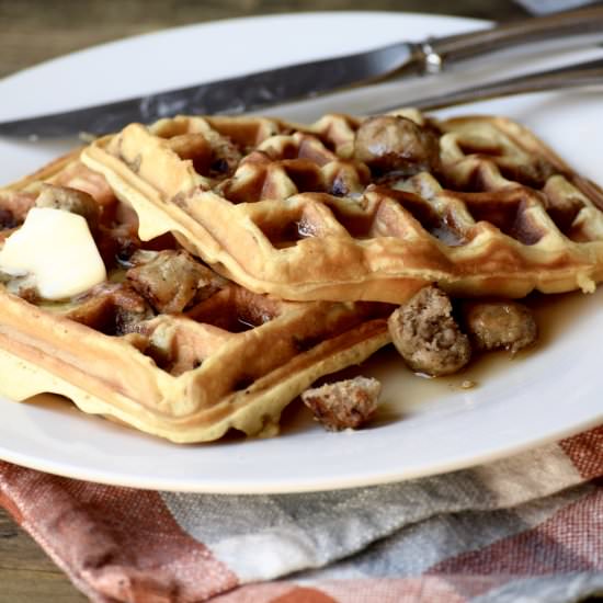 Maple Sausage Waffles