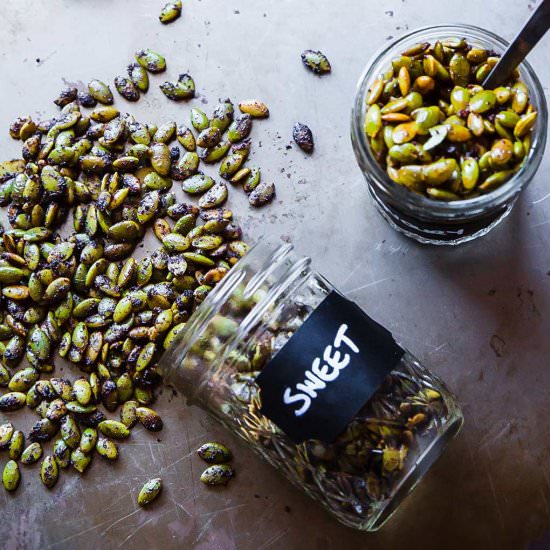 Sweet and Savory Roasted Pepitas