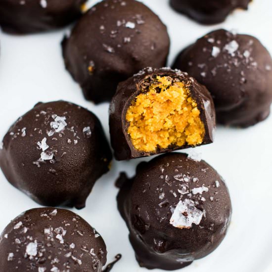 Dark Chocolate Pumpkin Truffles