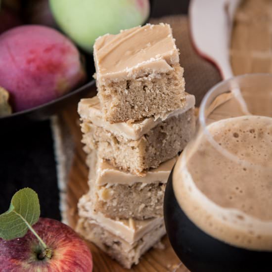 Salted Caramel Stout Apple Bars
