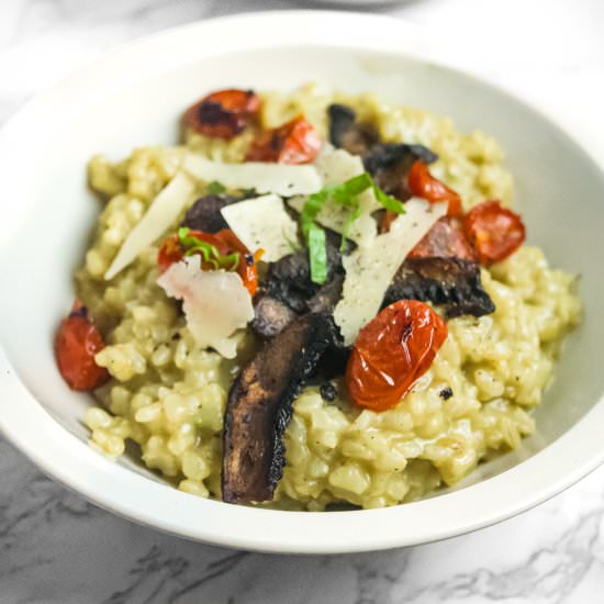 Baked Brown rice Basil Risotto