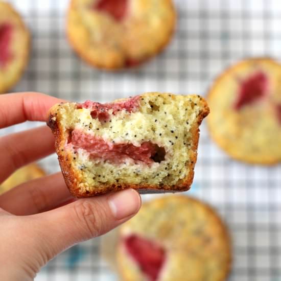 Strawberry Lemon Poppy Seed Muffins