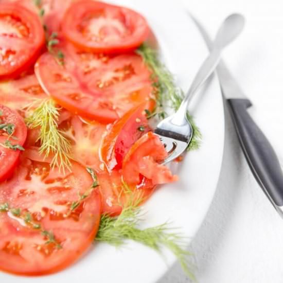 Tomatoes and Herbs Rose Vinaigrette