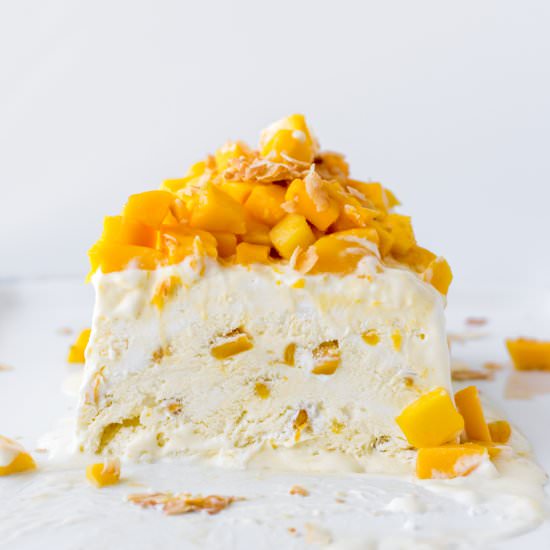 coconut mango semifreddo