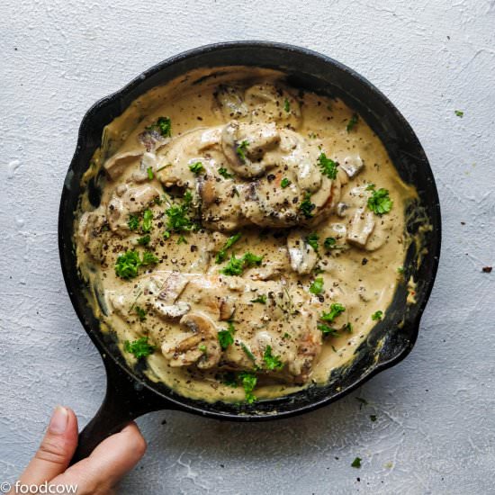 Chicken in Mushroom Cream Sauce