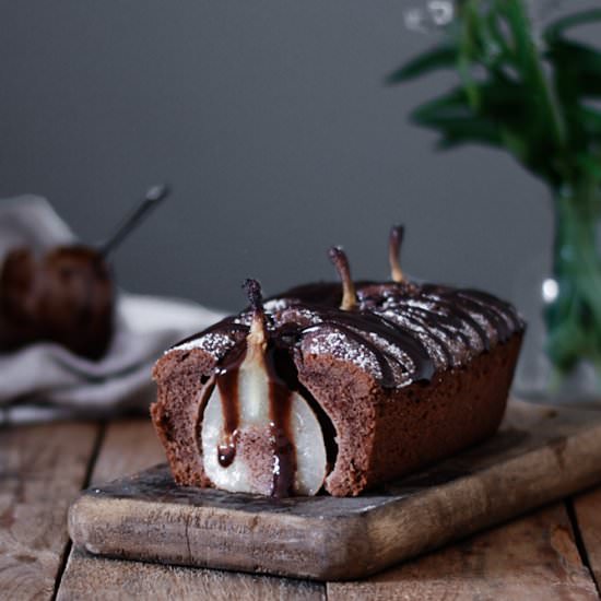 Chocolate pear bread cake