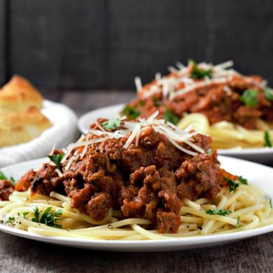 Spaghetti with Homemade Meat Sauce