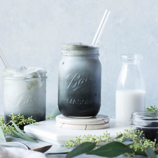 Iced Activated Charcoal Latte