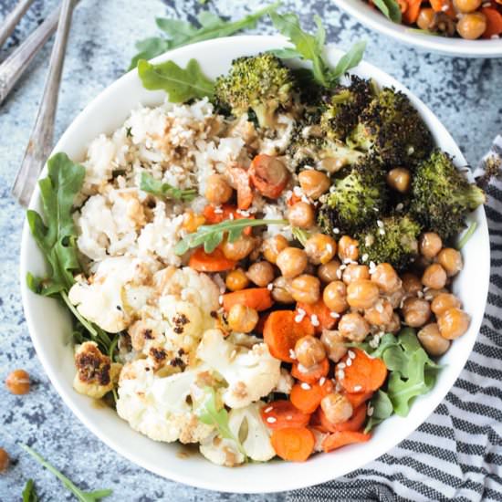 Roasted Veggie Brown Rice Bowl