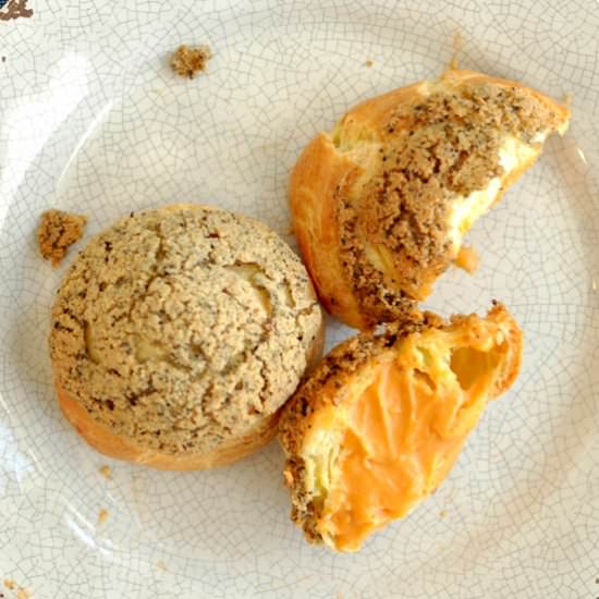 Black Sesame Thai Tea Cream Puffs