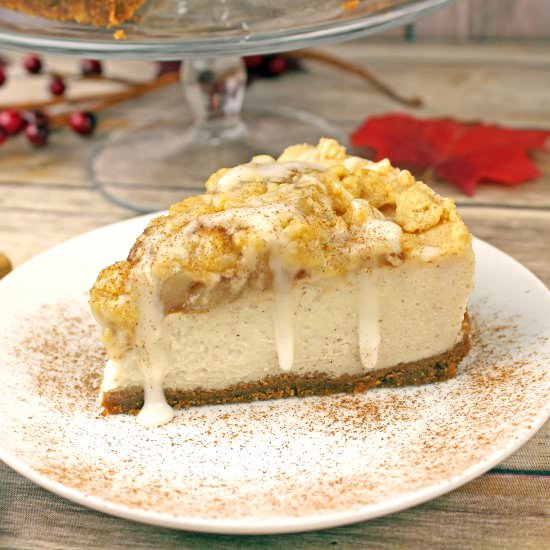 Vegan Apple Crumb Cheesecake