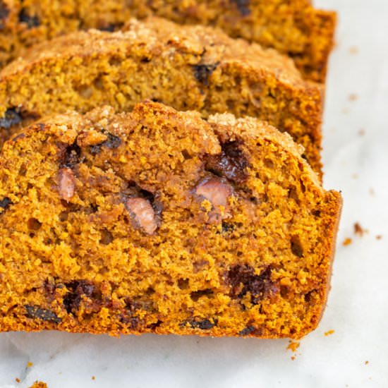 Chocolate Chunk Pumpkin Bread Recip
