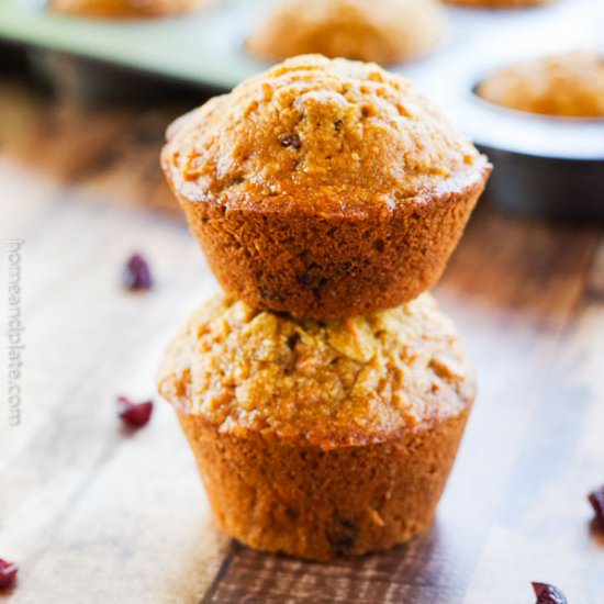 Apple Carrot Oatmeal Muffins