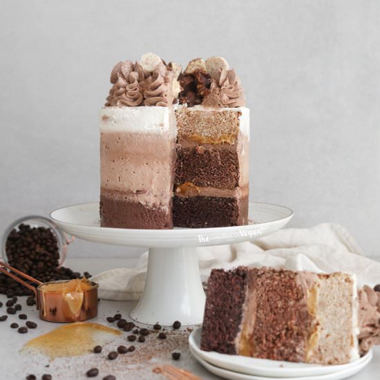 Chocolate & coffee ombré cake