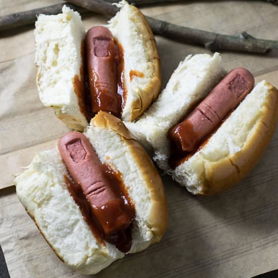 Bloody Finger Hot Dogs