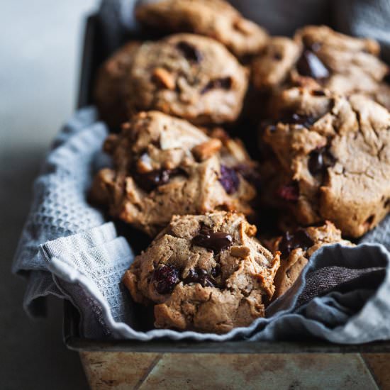Almond Butter Trail Mix Cookies