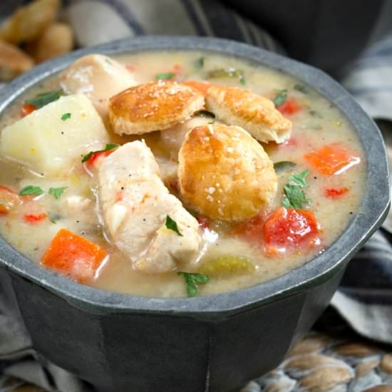 Healthier Chicken Pot Pie Soup