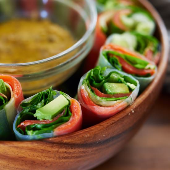 Smoked Salmon Spring Rolls