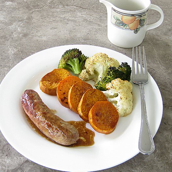 Sheet Pan Beer Brats Dinner