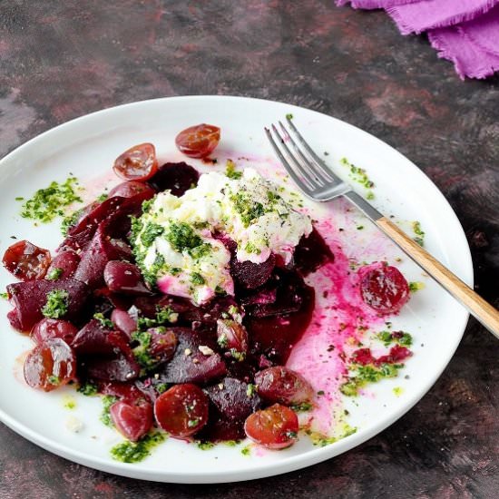 Burrata and beetroot salad