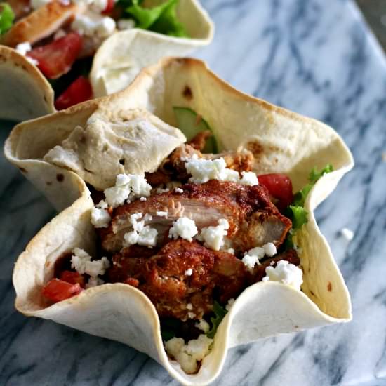 Chicken Shawarma Tortilla Bowls