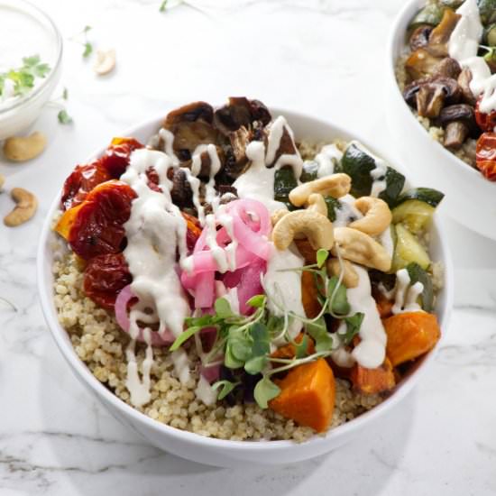 roasted veggie quinoa bowl