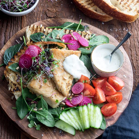 Lemon Pepper Fish on Ciabatta