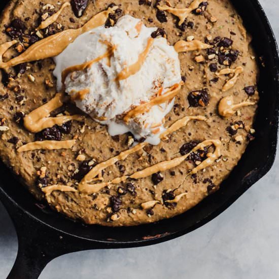 Peanut Butter Skillet Cookie
