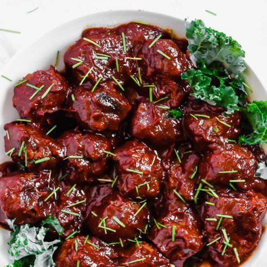 Slow Cooker Sweet BBQ Meatballs
