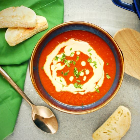 Roasted Red Pepper and Tomato Soup
