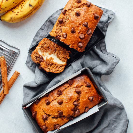 Vegan Cream Cheese Banana Bread