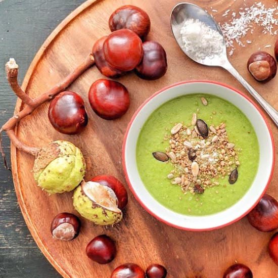 Peas & Coconut Soup with Ginger