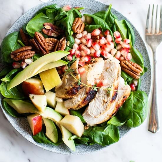 Chicken Pomegranate Spinach Salad