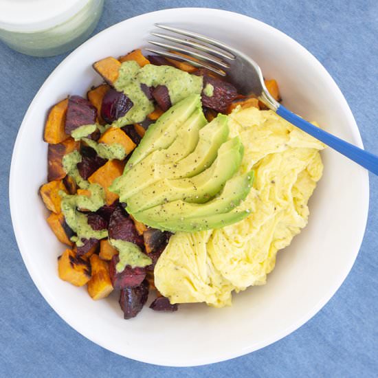 Hash Bowl with Cilantro Pesto