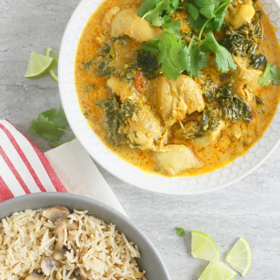 Instant Pot Chicken and Kale Curry