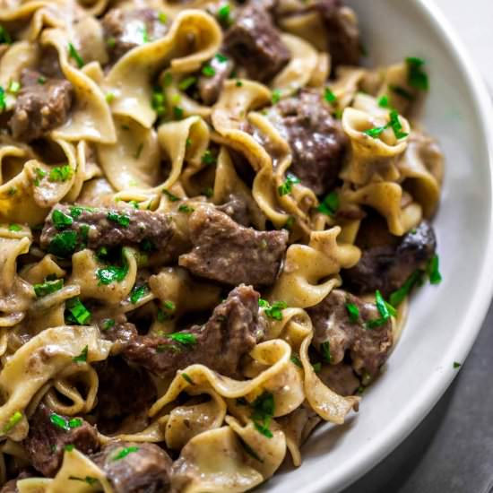 Instant Pot Beef Stroganoff