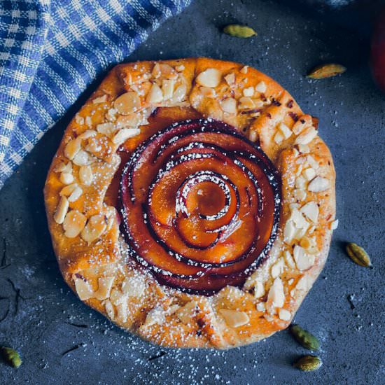 Saffron Cardamom Plum Galette