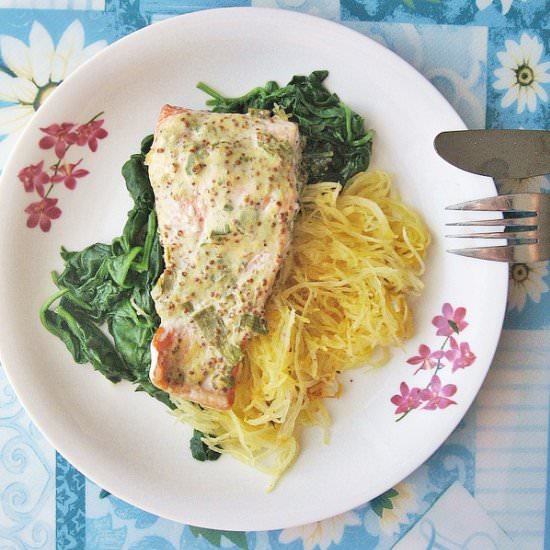 Salmon w/ Spaghetti Squash