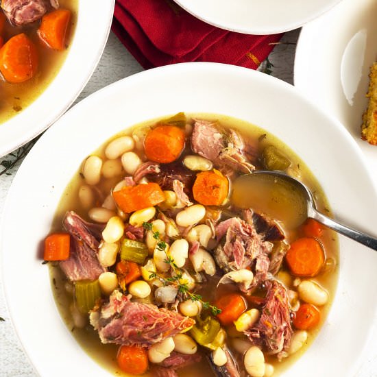 White Beans Smoked Ham Shank Soup