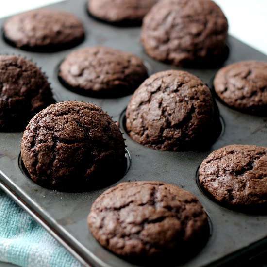 Quick Chocolate Whole Wheat Muffins