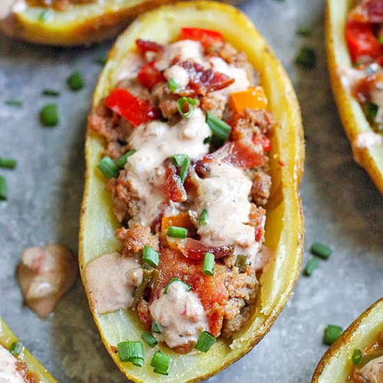 Whole30 Hamburger Potato Skins