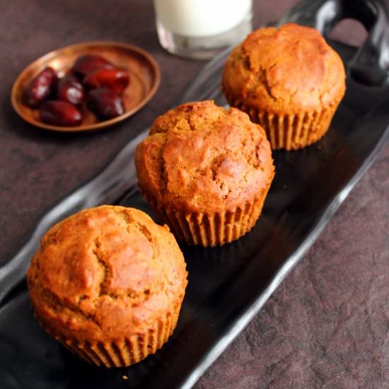 Eggless Dates Muffins