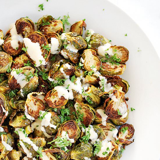Brussels Sprouts with Tahini Sauce