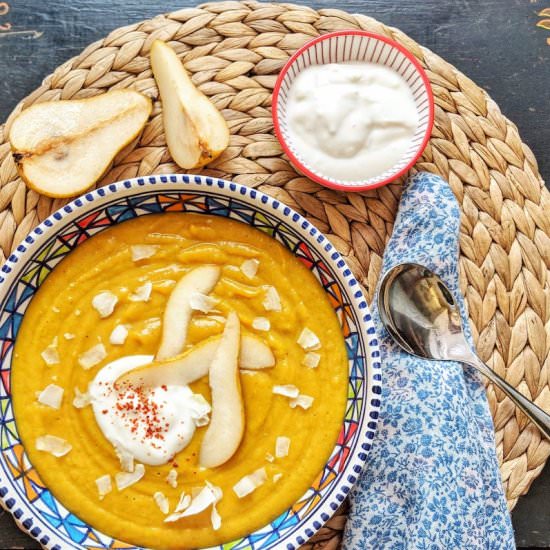 Fruity Sweet Potato Soup with Pears