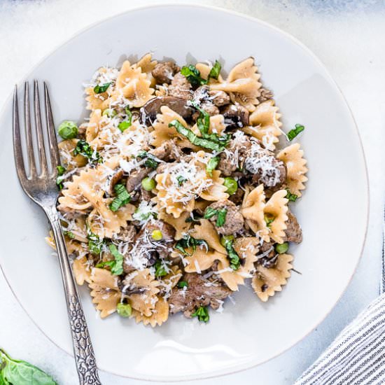 One Pot Farfalle Pasta w/Sausage