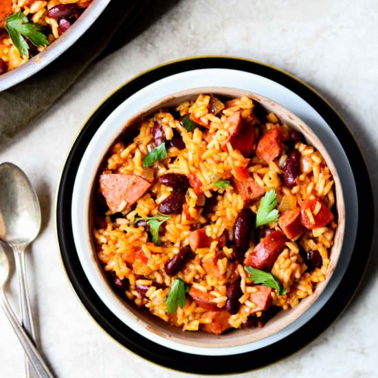 Skillet Dirty Rice & Beans