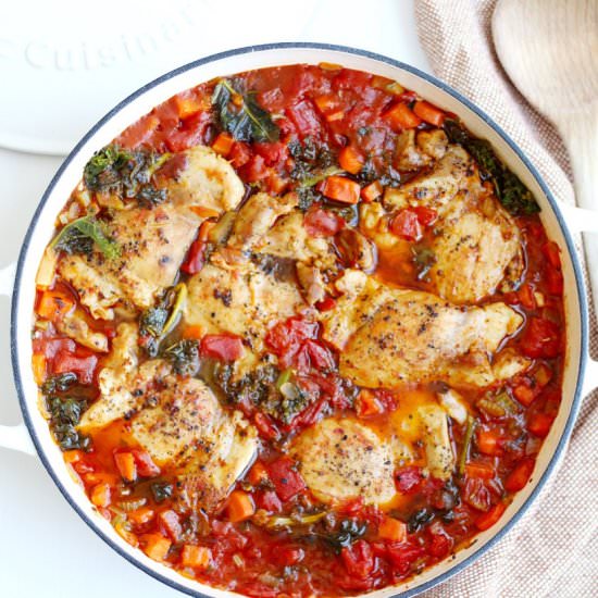 Stewed Tomato and Chicken Skillet