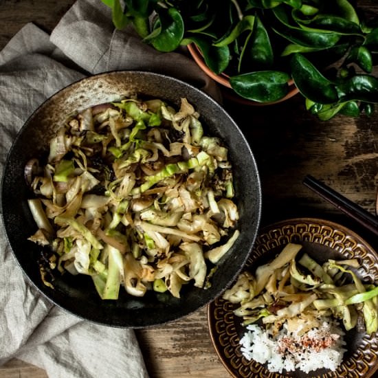 Ginger Soy Fried Cabbage