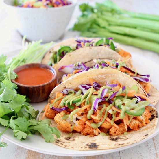 Buffalo Cauliflower Tacos