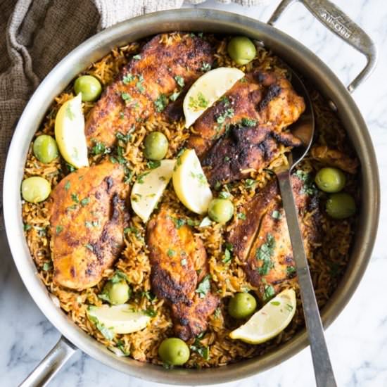 Moroccan Chicken Rice Skillet